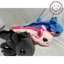 Pelúcia Axolote Azul Fizzy 45cm – Brinquedo Realista Salamandra Fofa