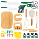 Kit de Cozinha Montessori com Faca de Madeira Segura para Crianças