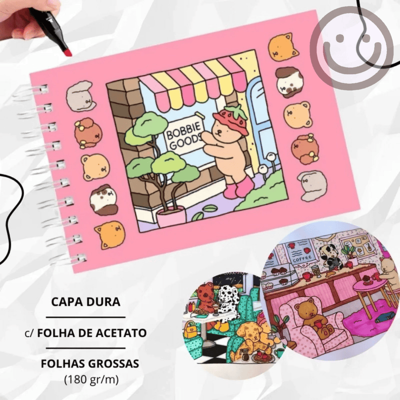Kit Bobbie Goods Pro – 36 Canetas Dupla Ponta + Livro Artístico Exclusivo