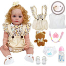 Brastoy Bebê Reborn Boneca Menina Cabelo Dourado 55cm