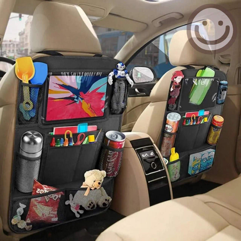 Kit Organizador Multifuncional de Banco Traseiro para Carro – 2 Peças