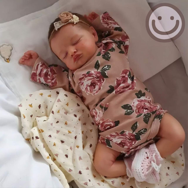 Bebê Reborn Realista Com Cabelo E Olhos Fechados Boneca Any