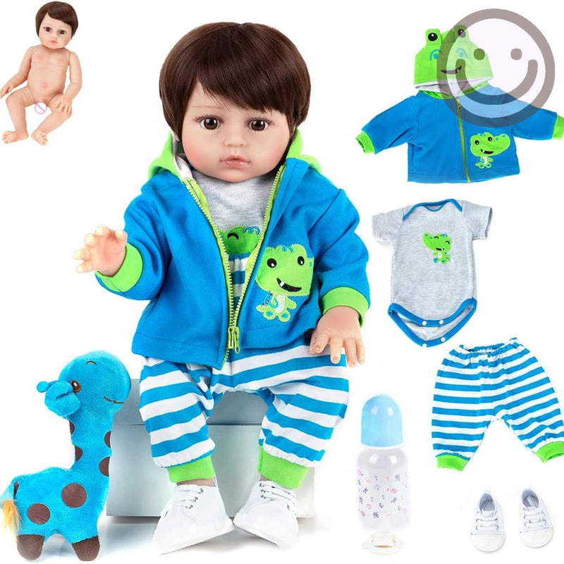 Brastoy Sapo Boneco Bebe Reborn Nino 100% Silicone 48cm