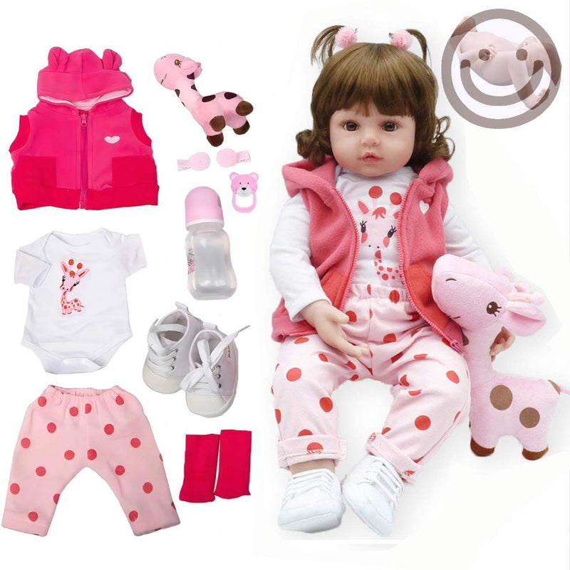 Brastoy Bebê Reborn Bonecas Realista de silicone menina 48 cm