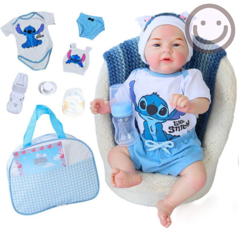 Bebê Reborn Boneco Articulado Silicone Bolsa De Maternidade